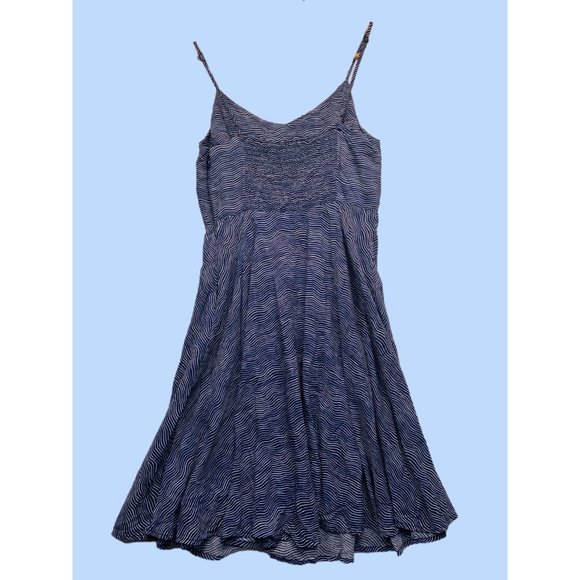 Old Navy | Dresses | Old Navy Wavy Striped Blue Aline Dress Size M |  Poshmark